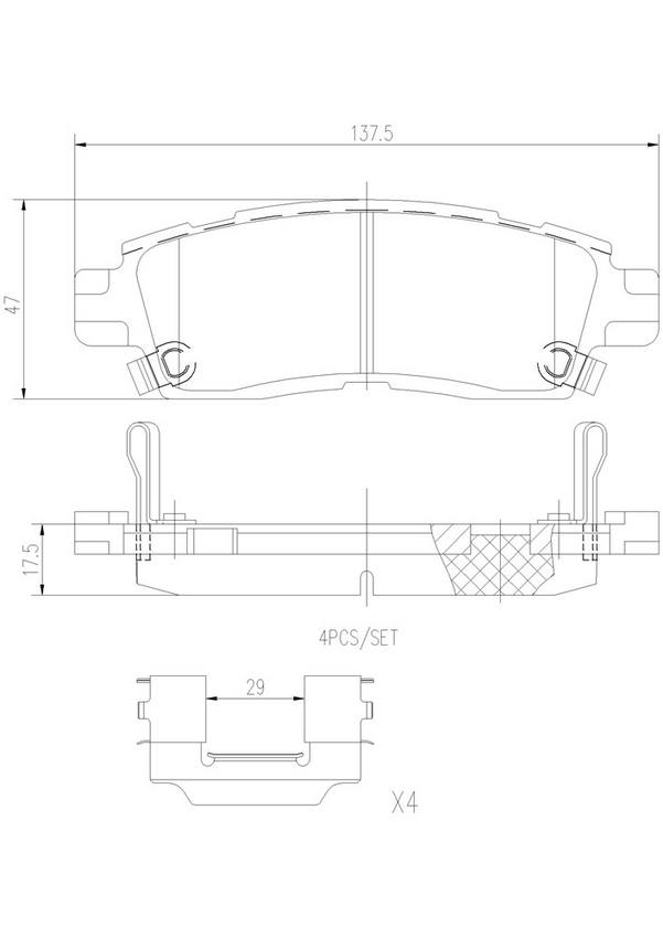 SAAB Disc Brake Pad Set - Rear (Ceramic) 89027184 - Brembo P10010N